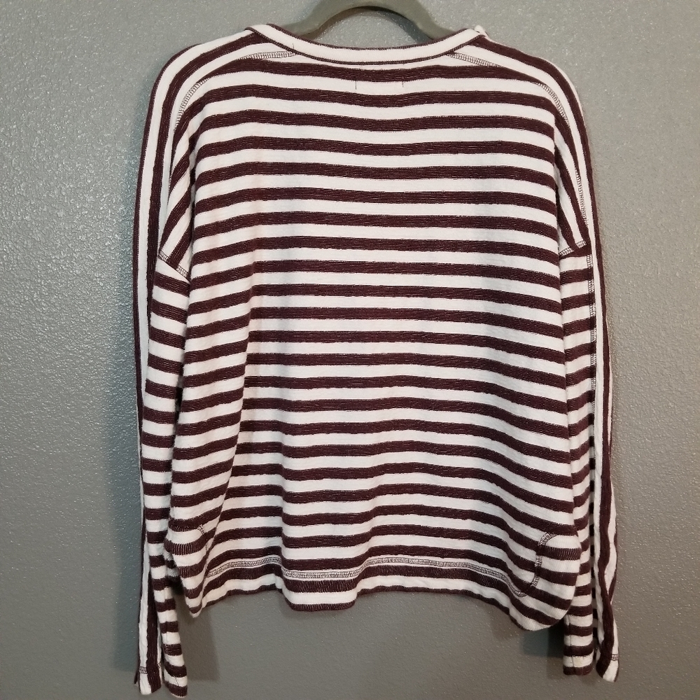 Madewell Women's Maroon Striped Crewneck Sweater - Picture 4 of 4